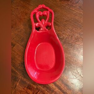 Cast Iron Spoon Rest - Red